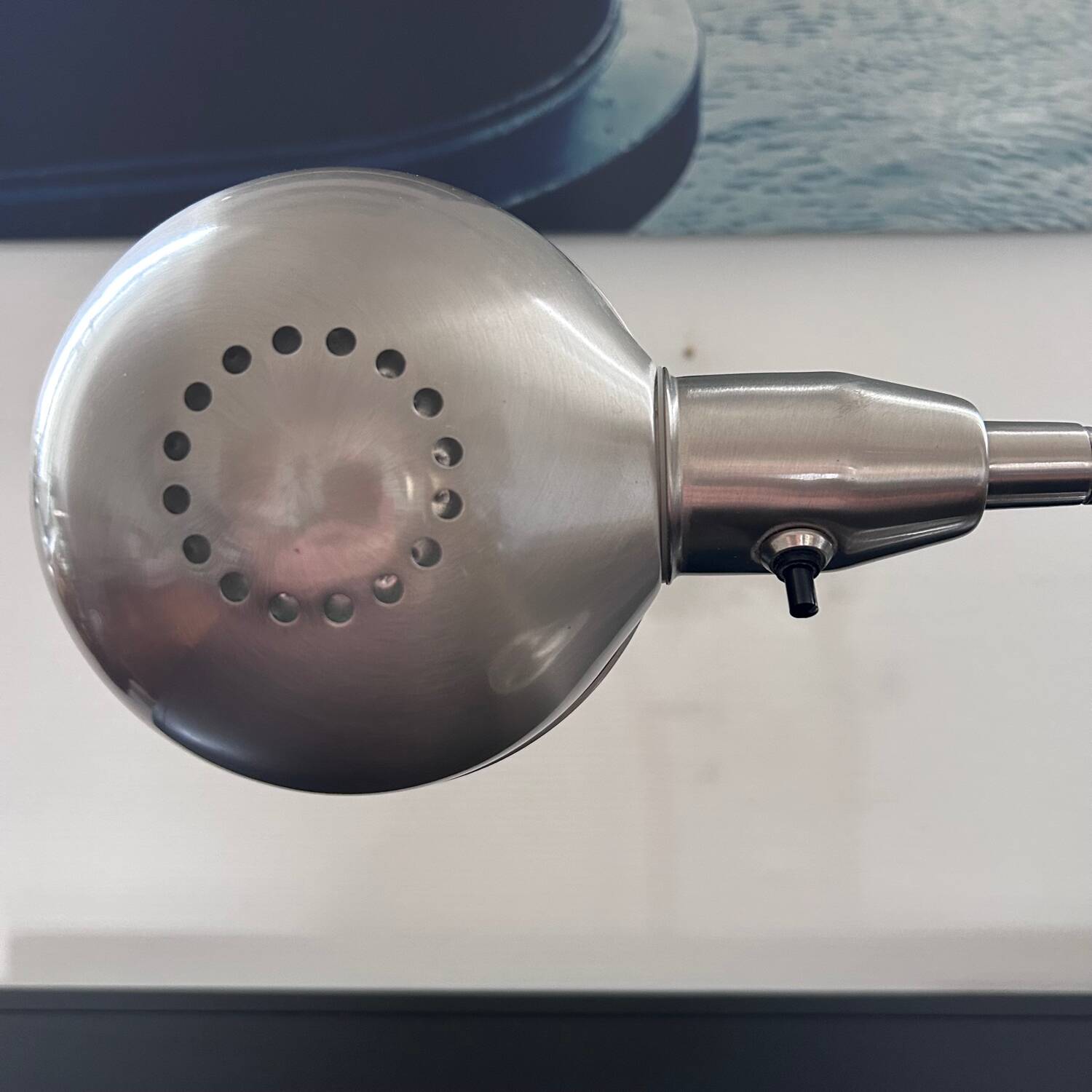 Silver metal desk lamp