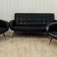 3-seater sofa and 2 vintage armchairs feet compass