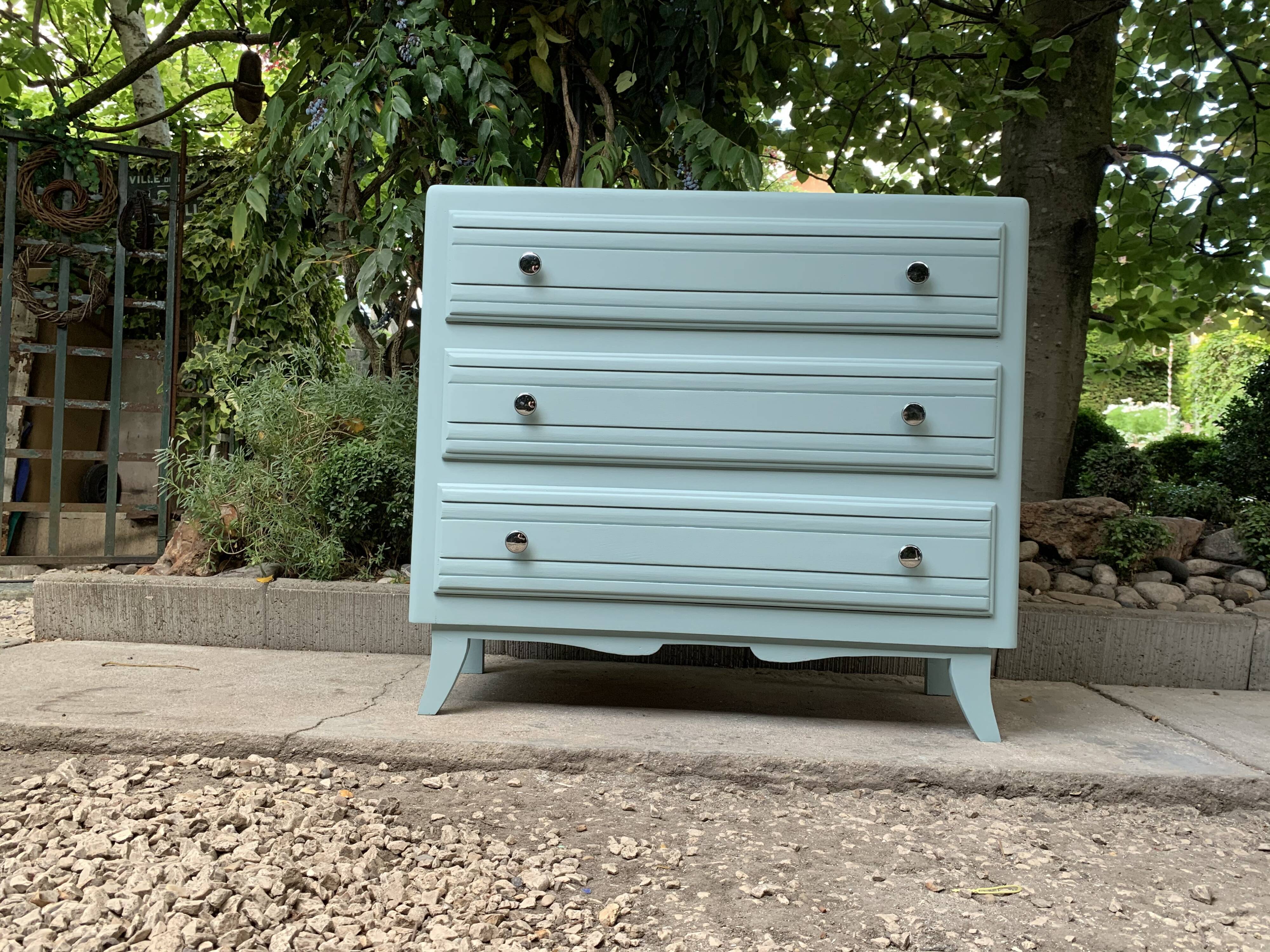 Commode Art déco bleu/vert grisé