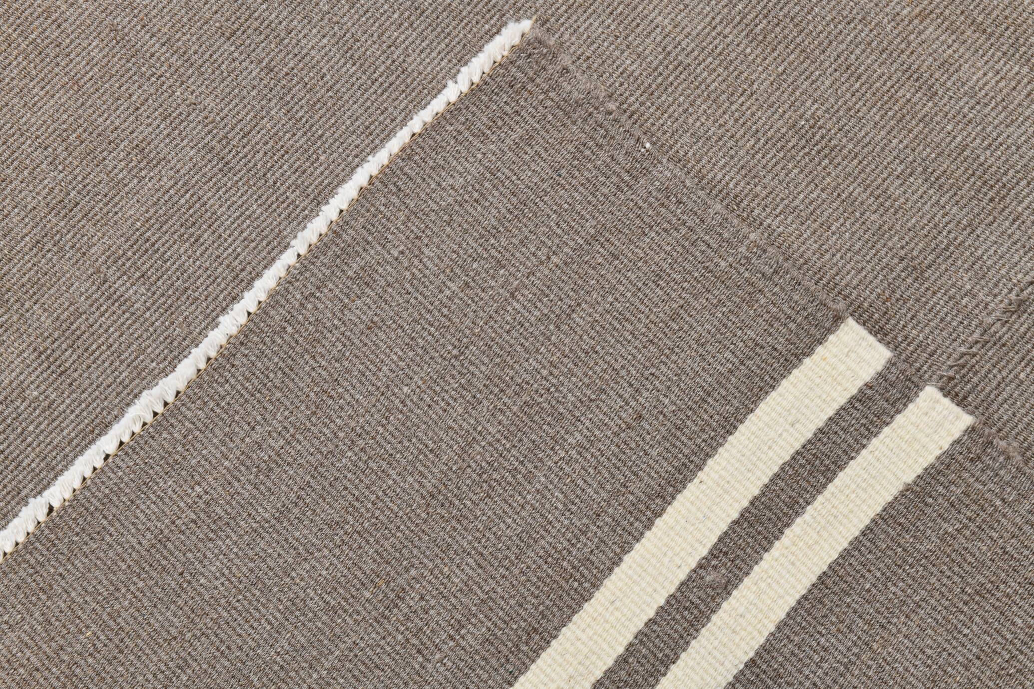 8x10 Gray Beige Vintage Kilim Rug, 235x317Cm