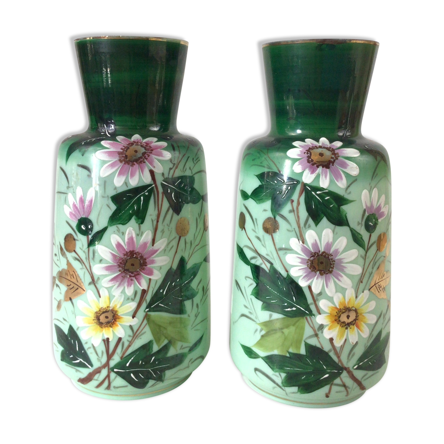 Pair of glass vases Early XXth