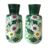 Pair of glass vases Early XXth