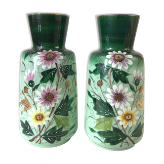 Pair of glass vases Early XXth