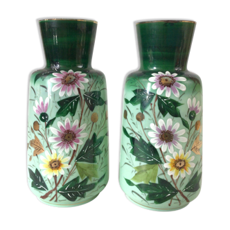 Paire de vases en verre Début XXeme