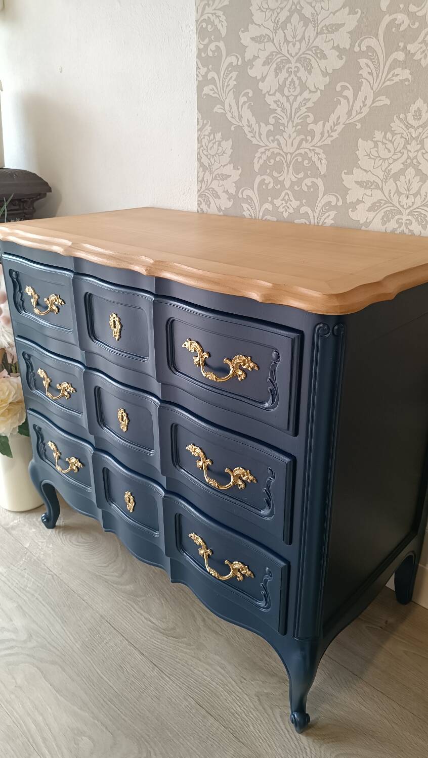 Louis XV style chest of drawers with a makeover