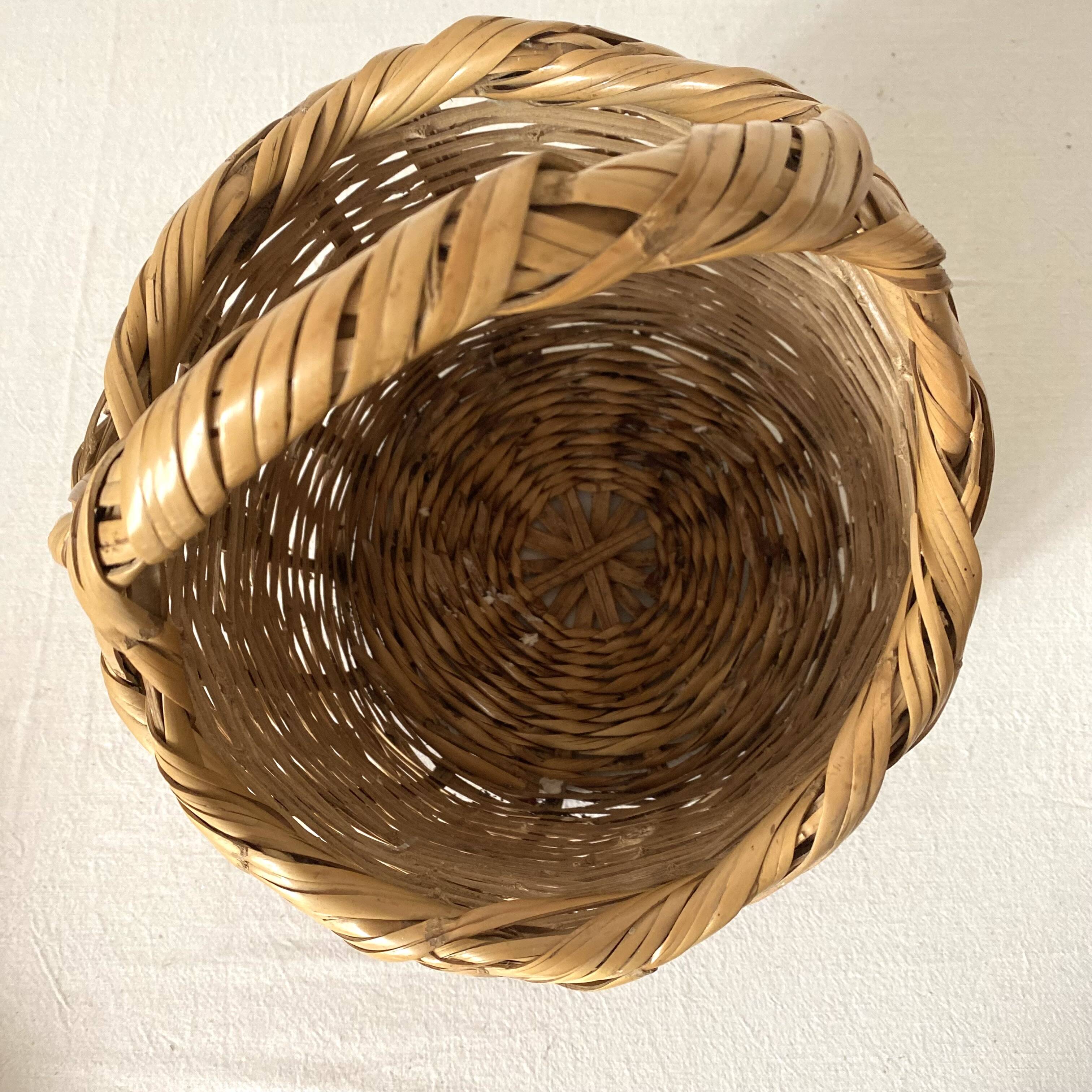 Panier rond vintage en osier