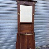 Antique hall coat rack – mirror, hooks & umbrella stand