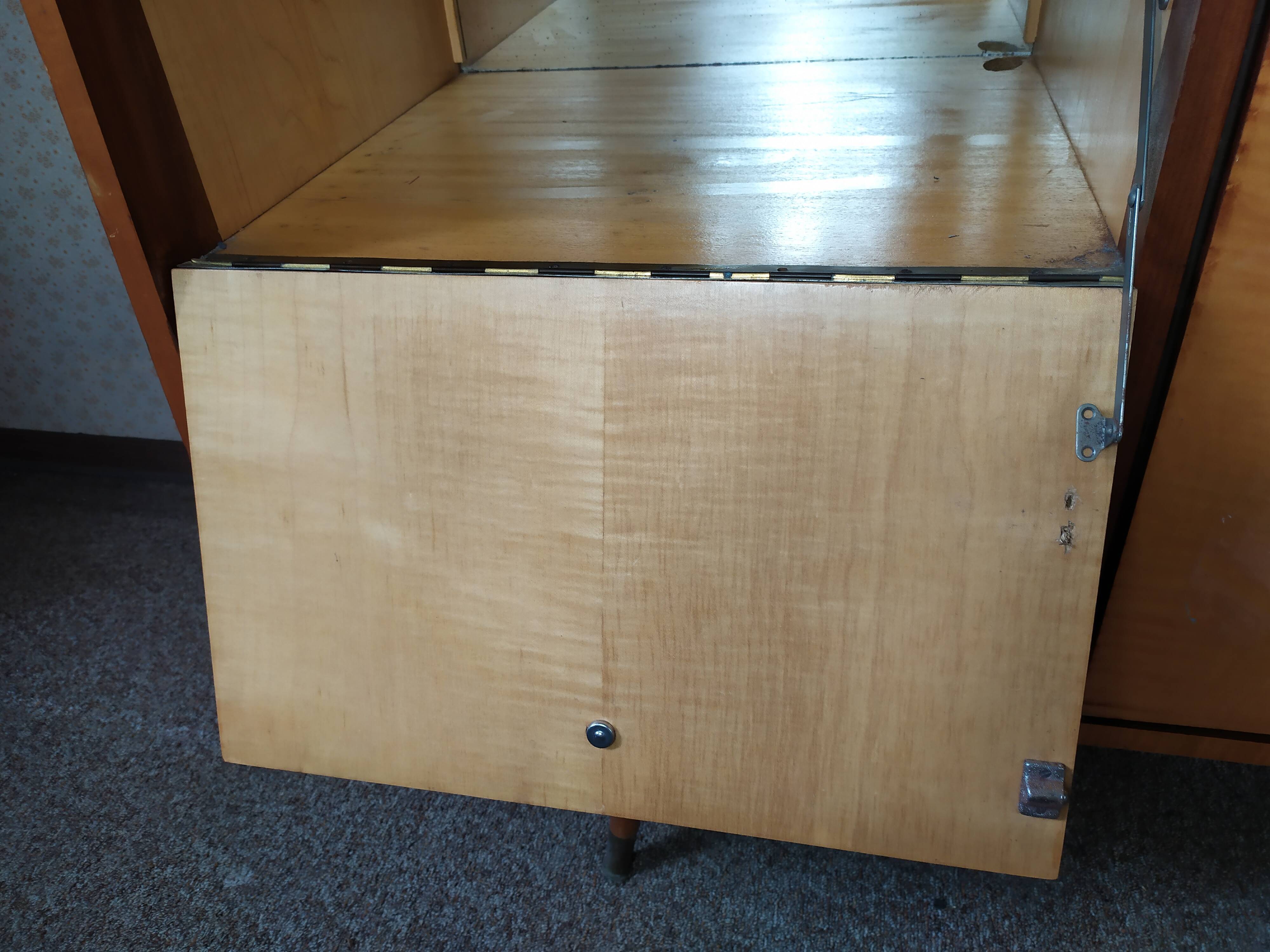 Scandinavian enfilade with showcase, compas foot