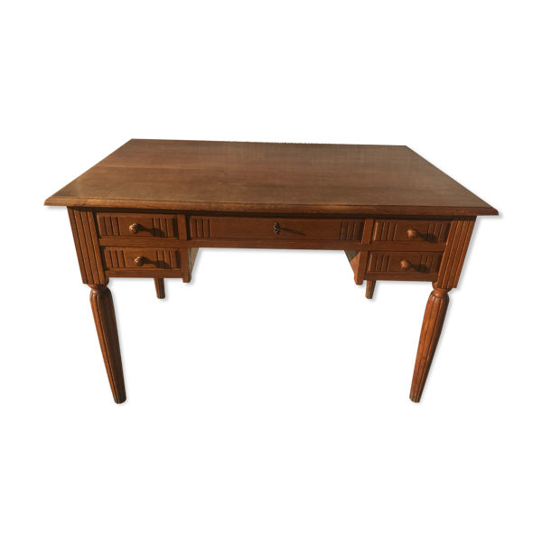 Bureau en chêne massif époque Art Déco
