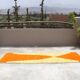 Handwoven coloured wool rug, 300 x 95 cm - R310