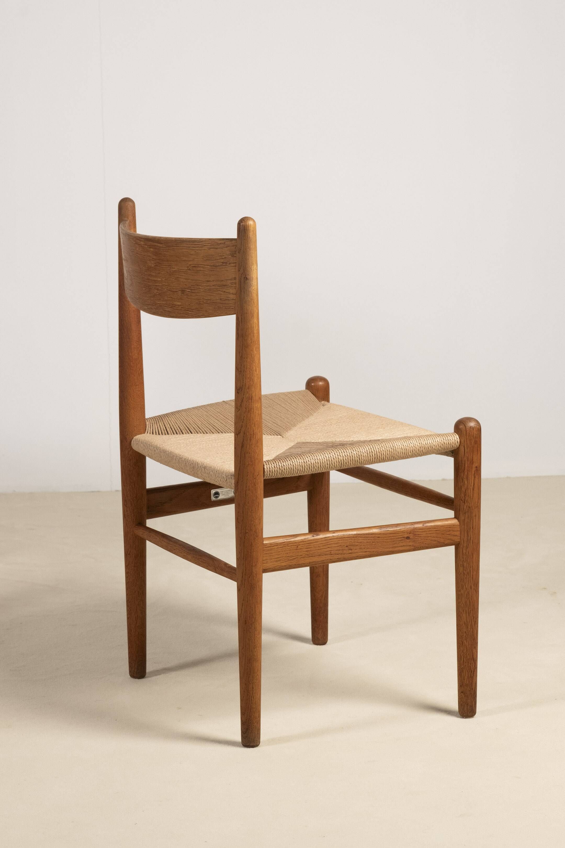 6x Hans J. Wegner Dining Chair CH36 in Oak, 1970s Denmark