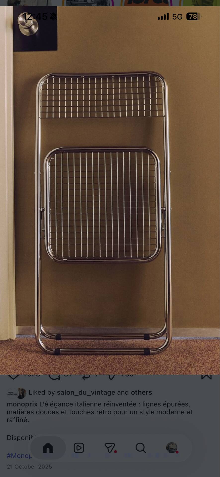 Foldable chair capsule collection Acel Chay X Monoprix