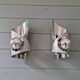 Pair of brushed aluminum wall lights, 1970s