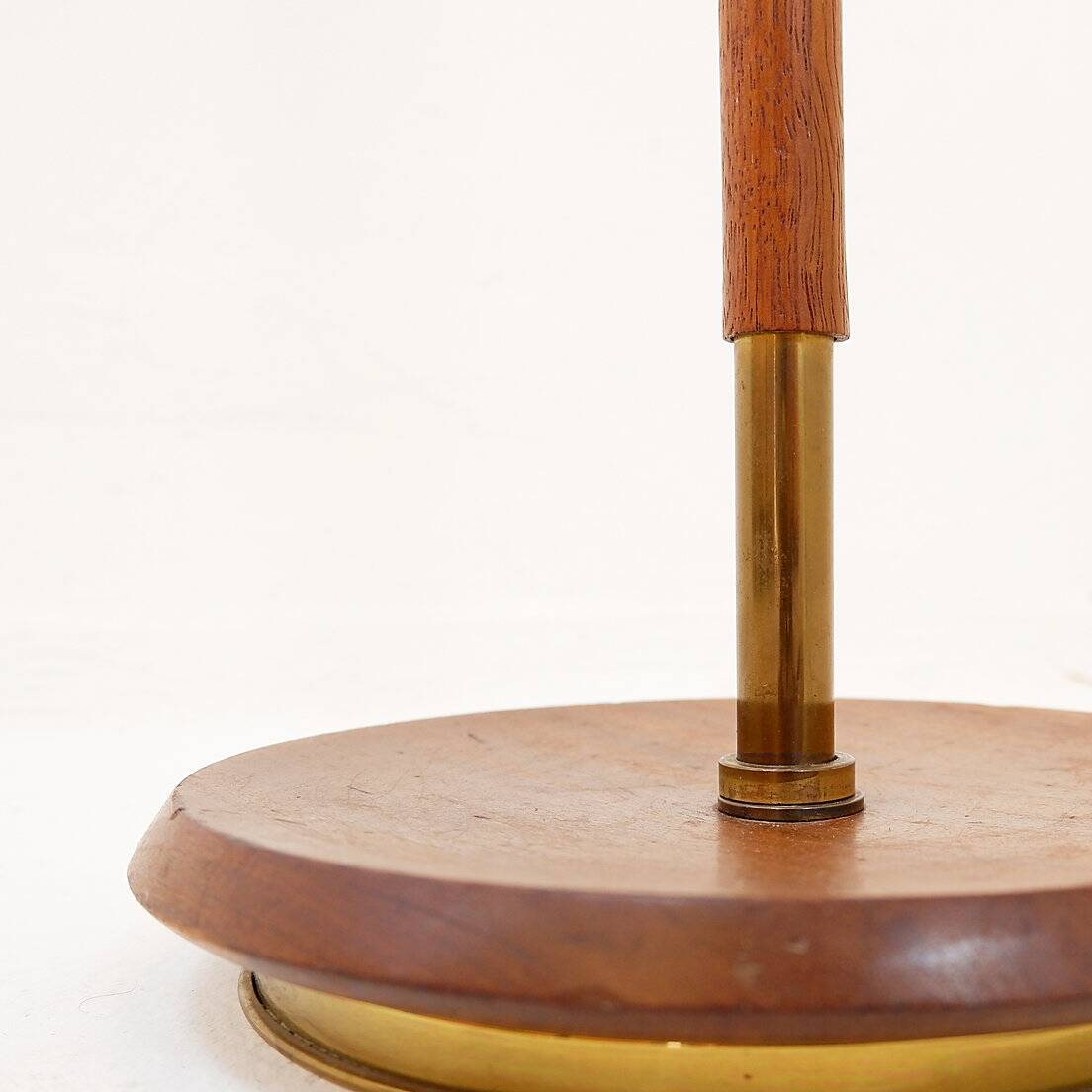 Mid-Century teak and brass floor lamp, Denmark, 1960s