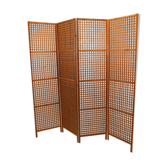 Folding screen room divider made of teak.