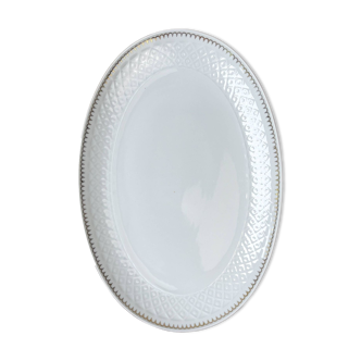 Plat oval porcelaine blanche dorée BAVARIA modèle "Annabell"
