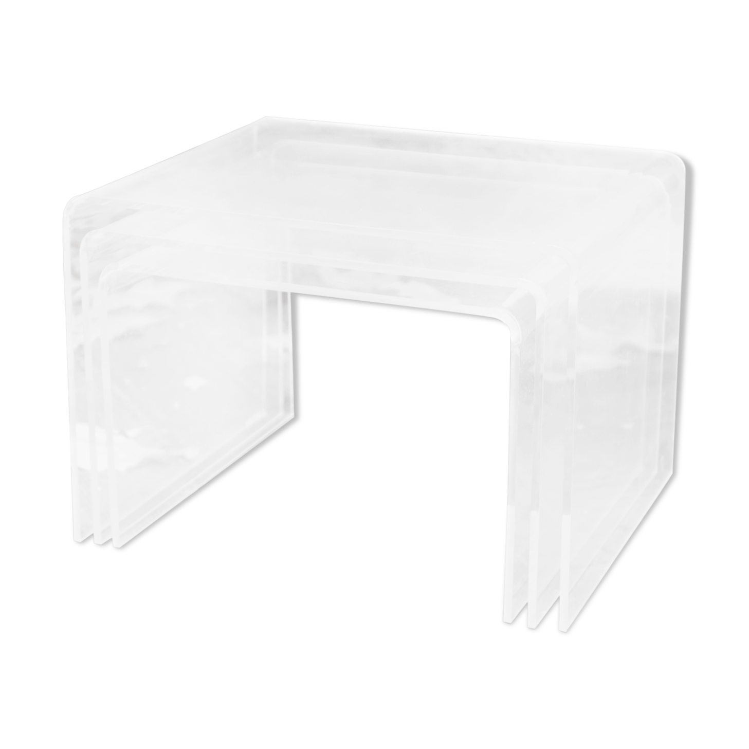 Trio of plexi trundle tables