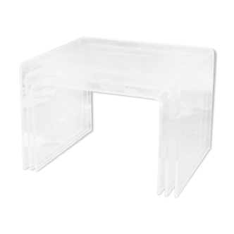 Trio of plexi trundle tables