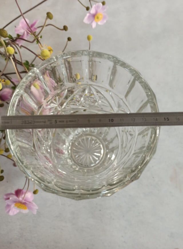 Four bohemian crystal vases