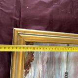 Maritime landscape painting with boat, signed Stauzin