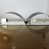 Pair of "SCE" half-moon-shaped band sconces 1980