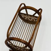 Vintage wooden coaster holder with 6 butterfly coasters.