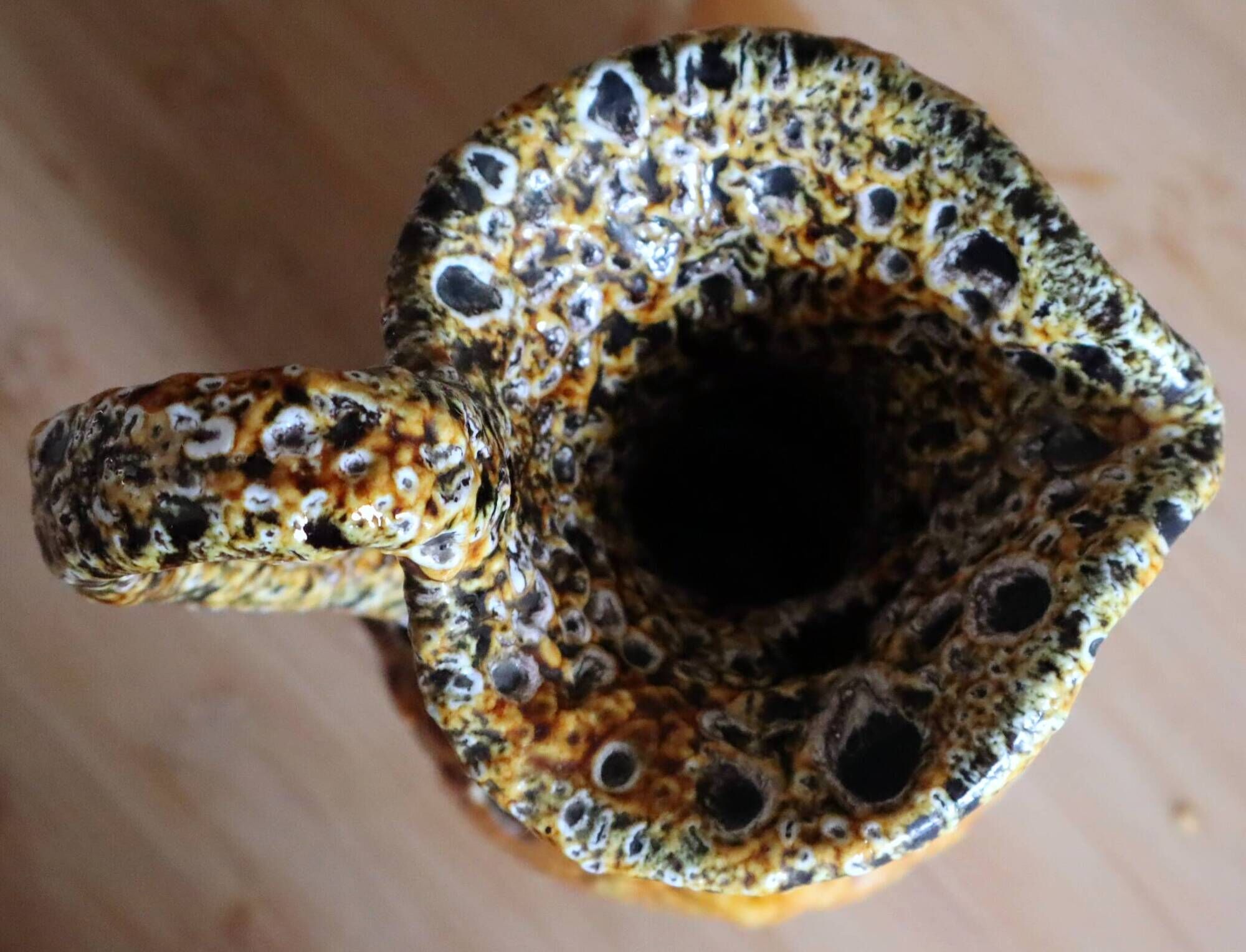 Art Ceramic Jug – Honey Glazes, Cyclops - Vallauris Style
