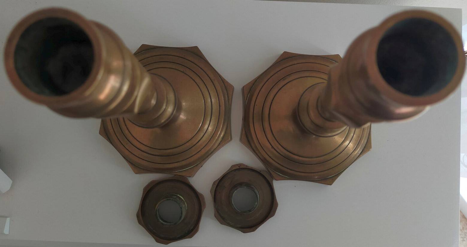 Pair of 19th century bronze candlesticks