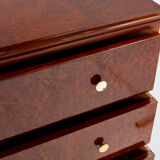 Chest of drawers amboine magnifying glass gilding  circa 1940s