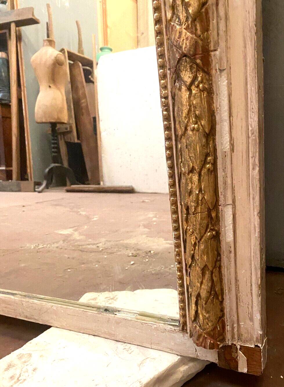 Louis XV style mirror in wood and gilded and patinated stucco 19th century