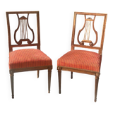 Paire de chaises de style Louis XVI époque  XIX siecle