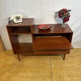 Mid Century Retro Teak Telephone Seat / Media Cabinet (Circa 1960)  A super