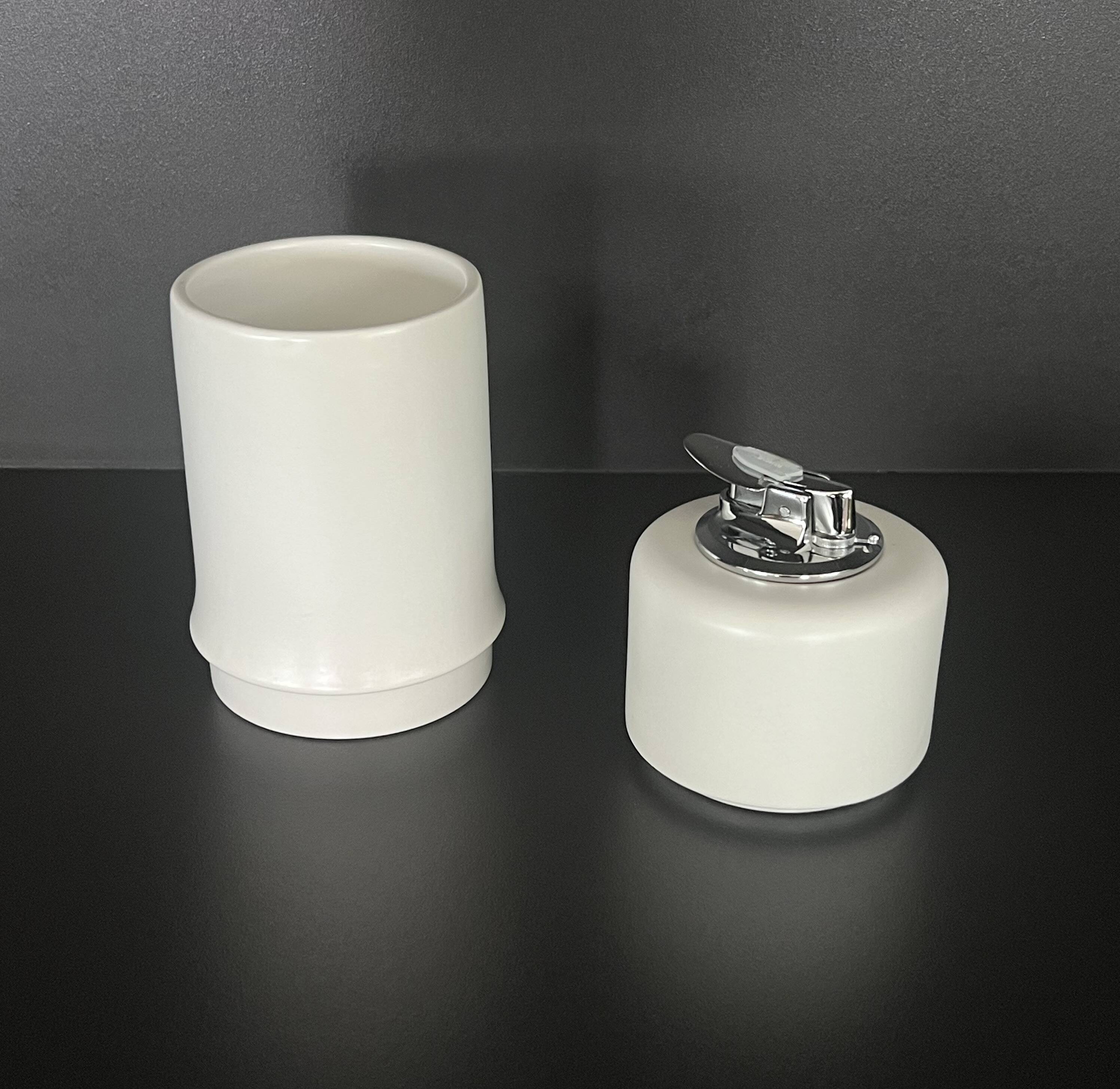 White ceramic smoking set by Revelli, Italy 1970
