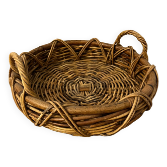 Panière plat, corbeille bambou et osier