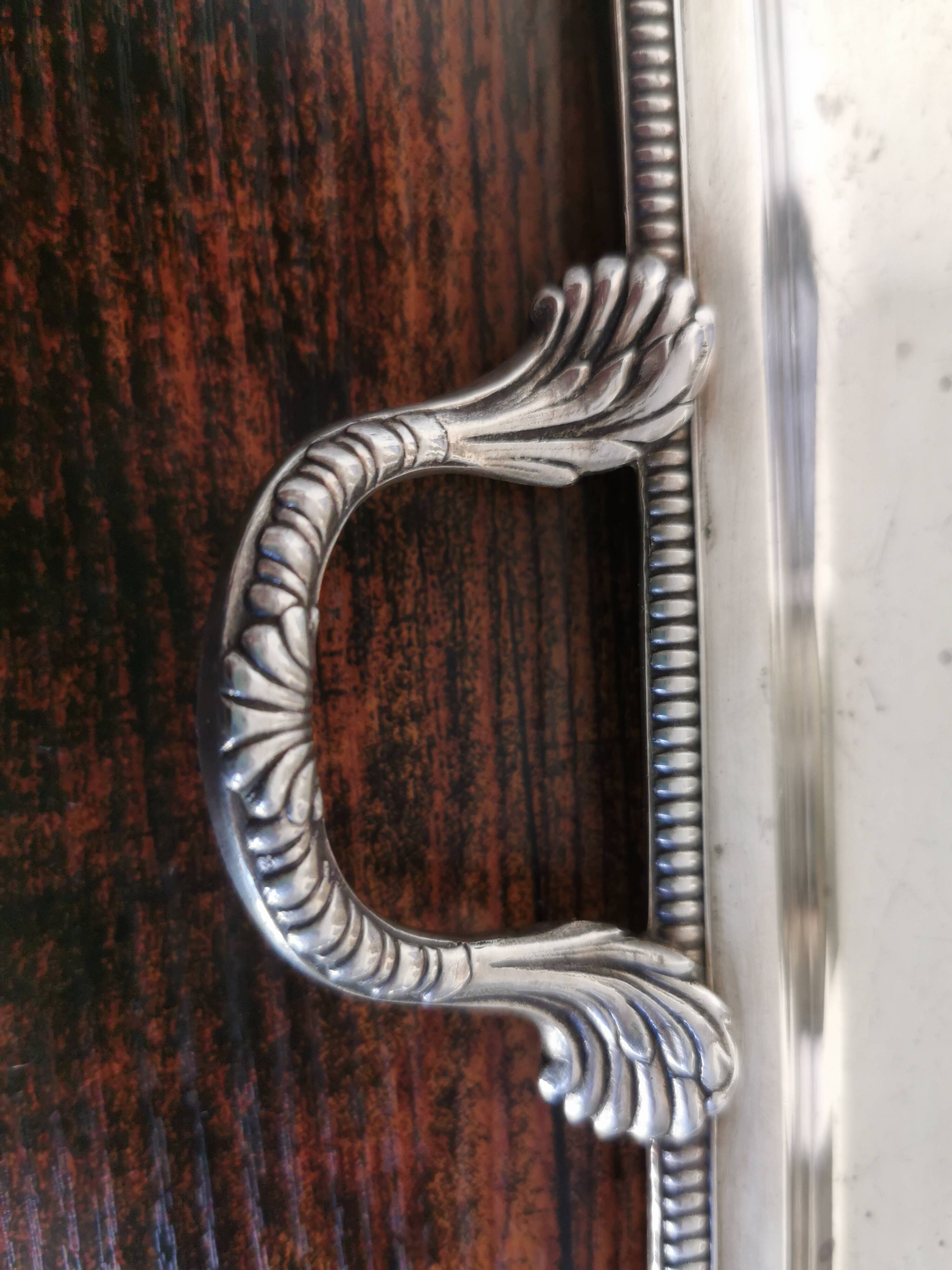 Silver metal tray