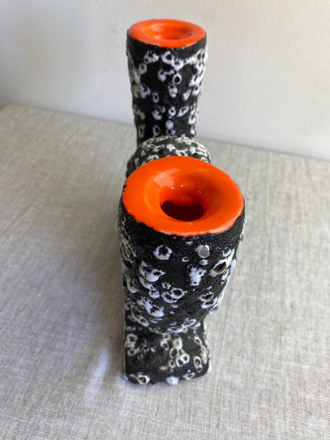 Vallauris fat lava ceramic candle holder