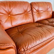 Vintage Danish mid-century cognac leather 2-seater sofa by Sigurd Resell