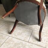 Fauteuil / chauffeuse Style Napoleon 3 en acajou