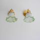 Glass sconces, Danish modern classic Scandinavian glass and brass wall lights.