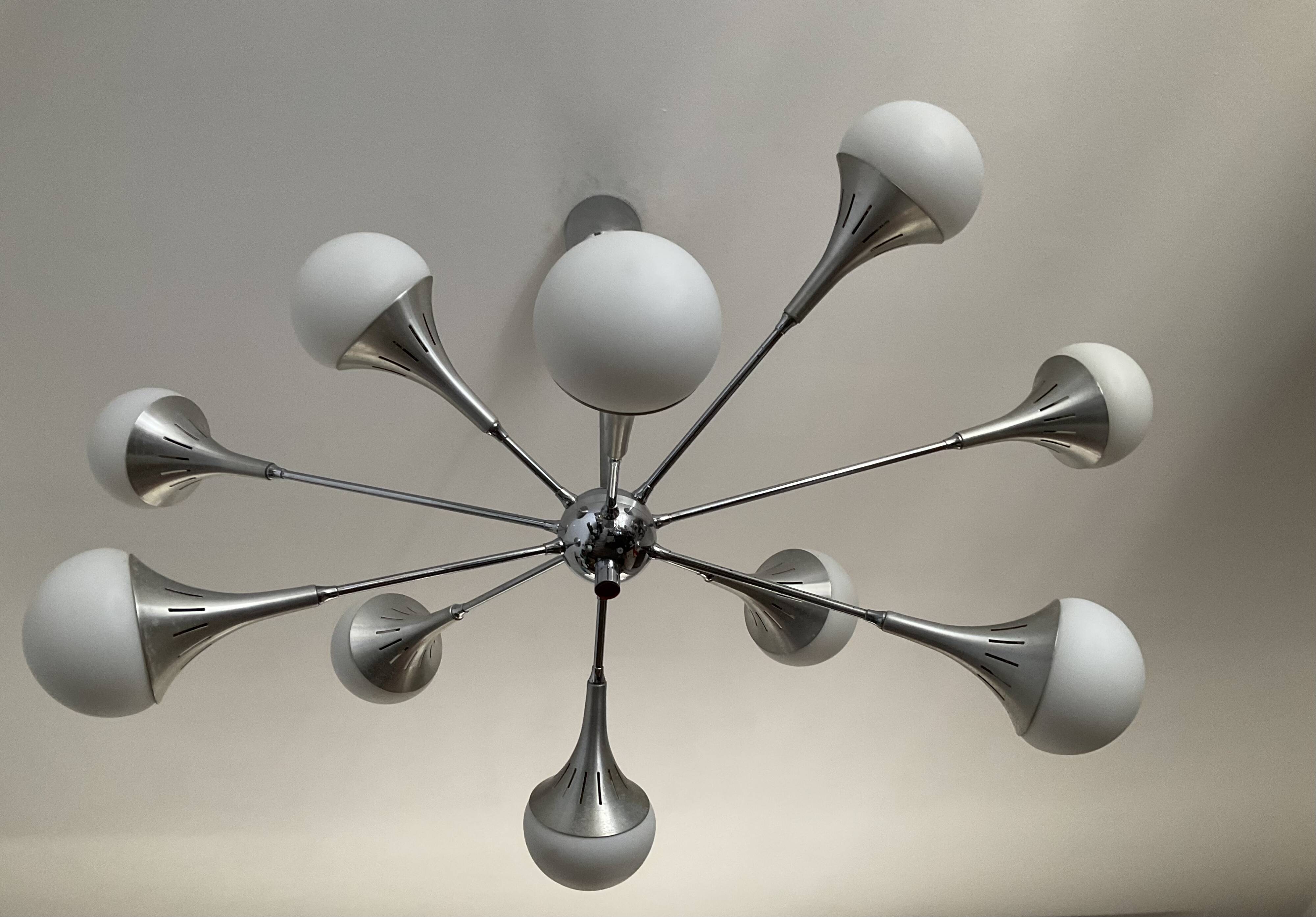 Vintage trumpet chandelier from the 70s