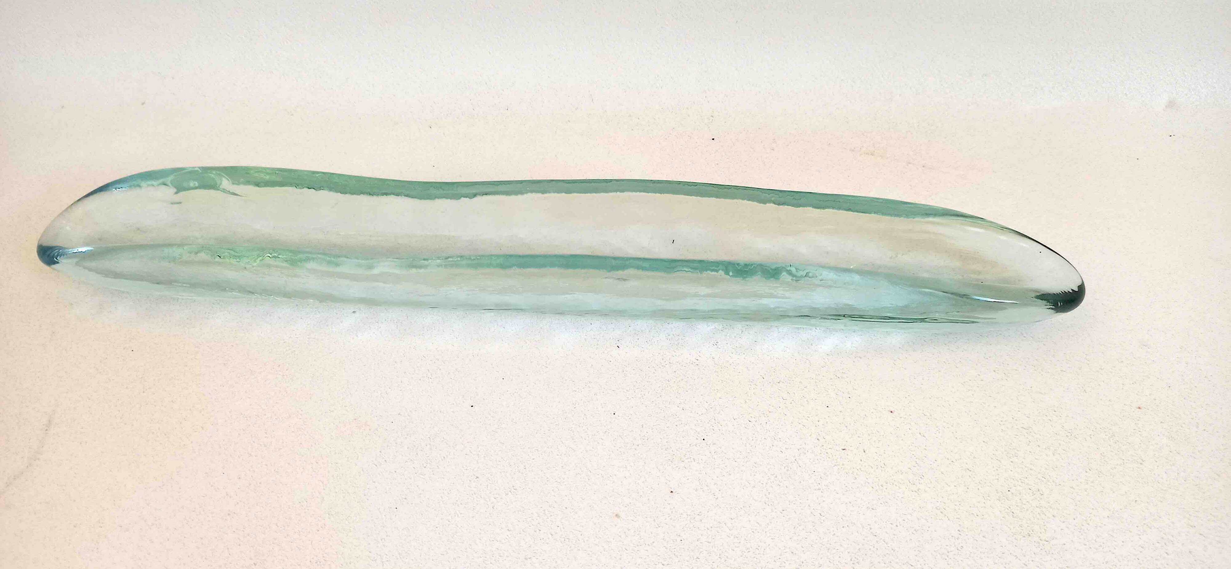 Elongated glass dish from the 70s Length 38 cm