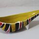 Large tricolour boat-shaped fruit bowl from the 1950s.