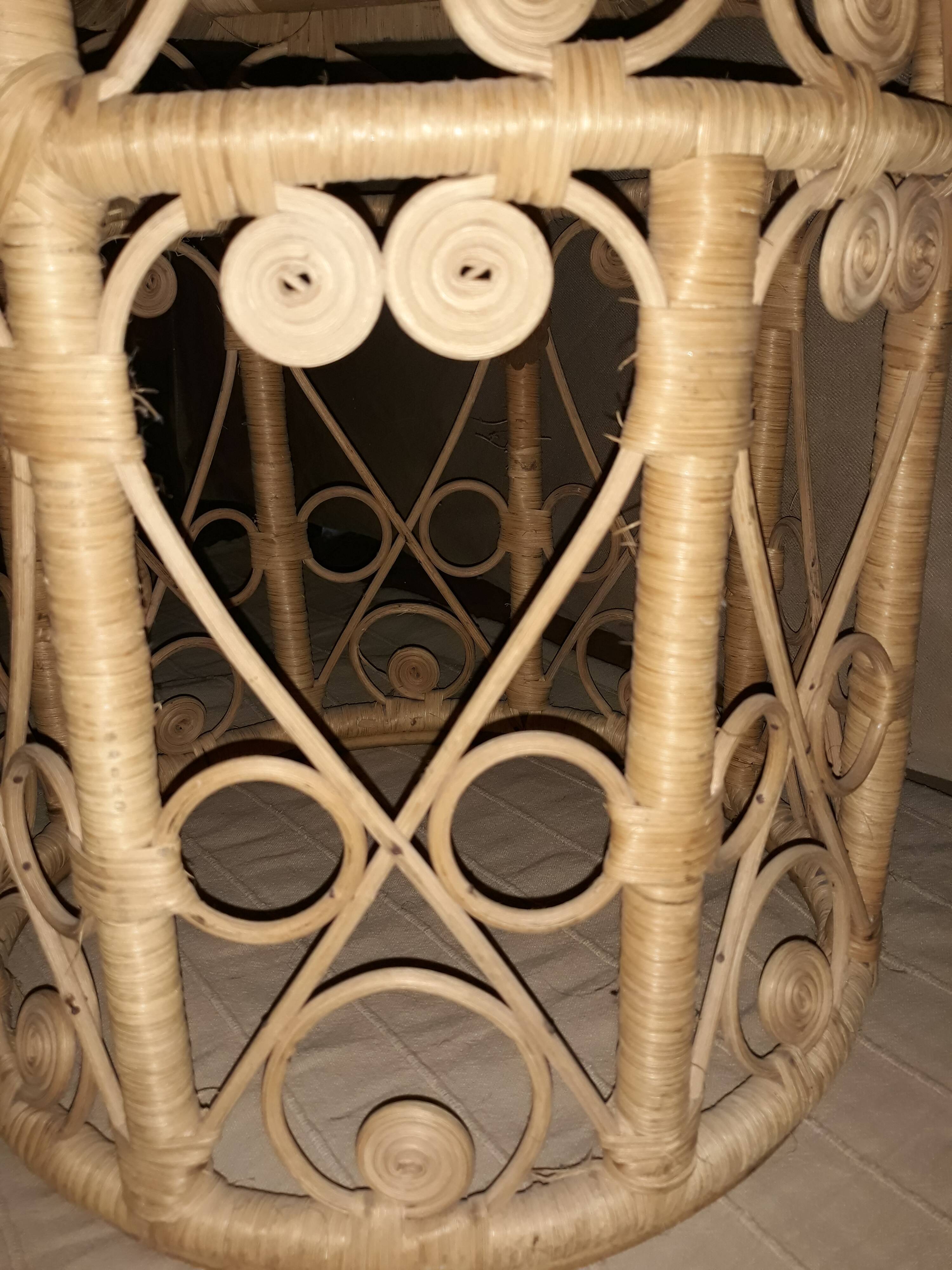 Low table or stool rattan peacock