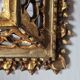 Vintage ethnic mirror, handcrafted golden wood, 1950.