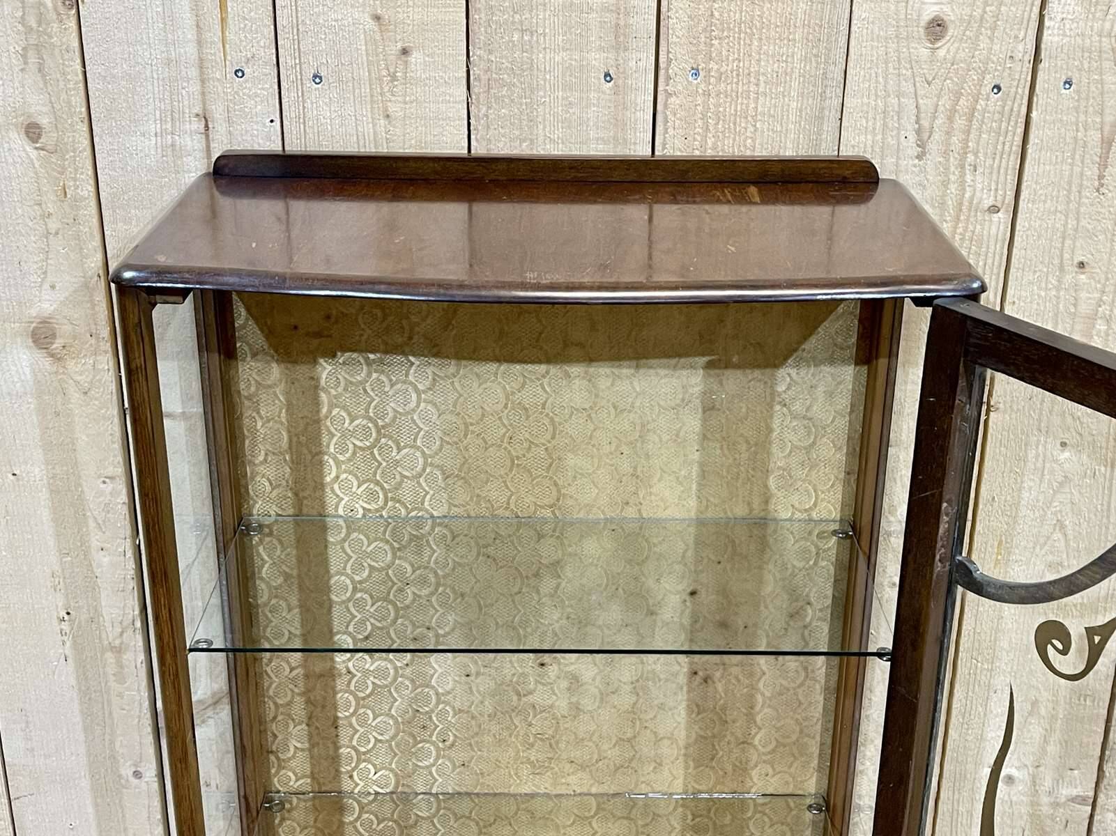 English mahogany display cabinet from the 1950s