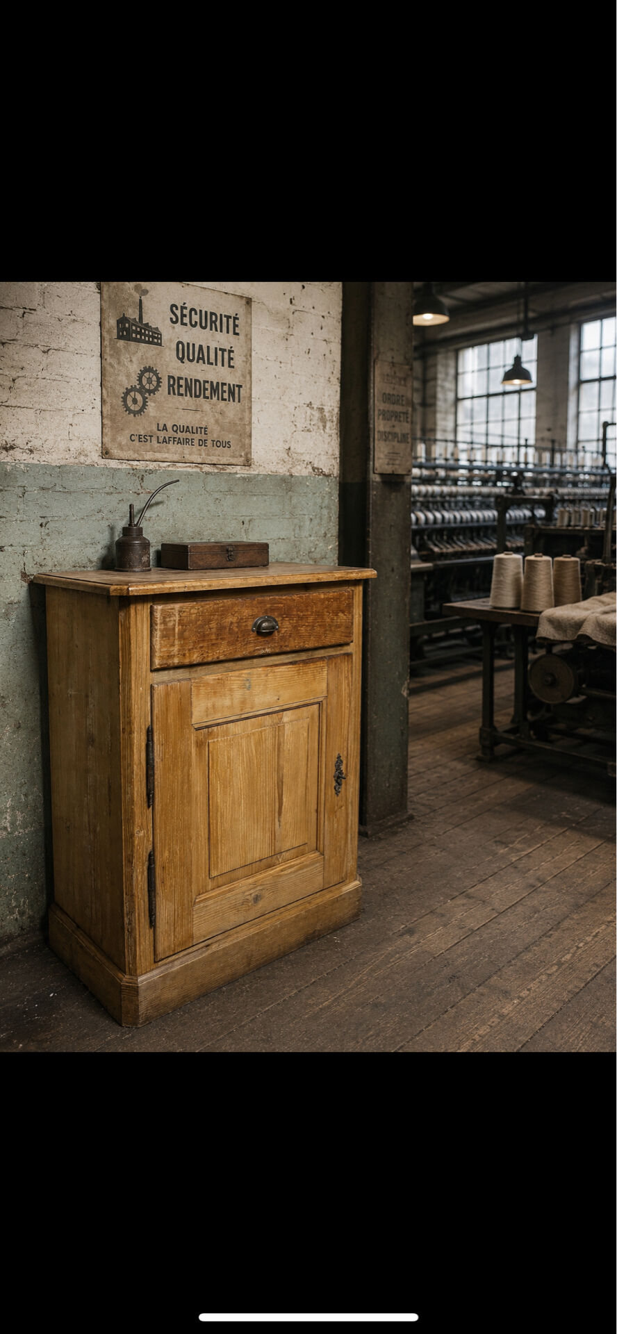 Old small factory furniture