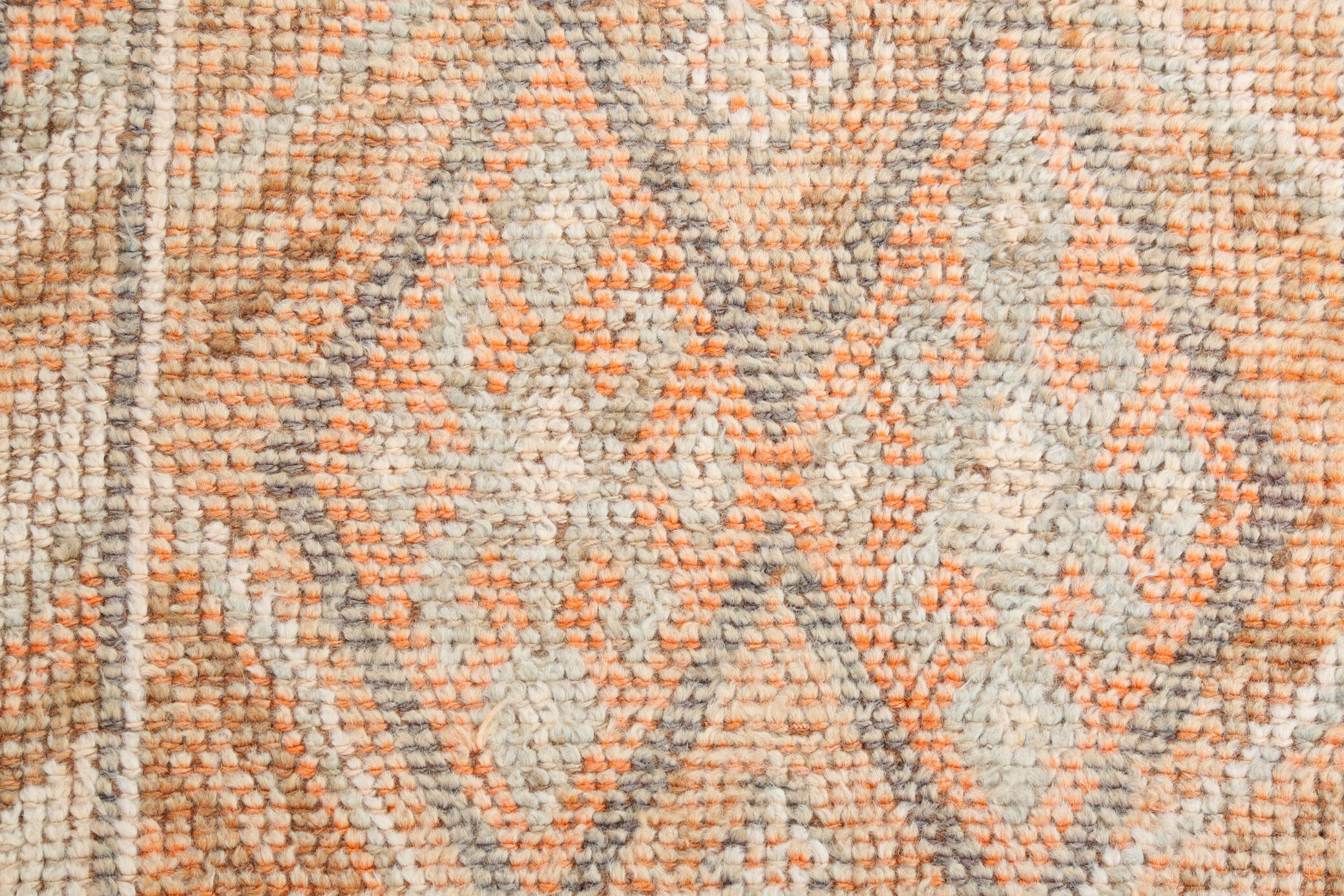 Pale orange herki runner rug 74x392cm