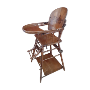 chaise haute en bois