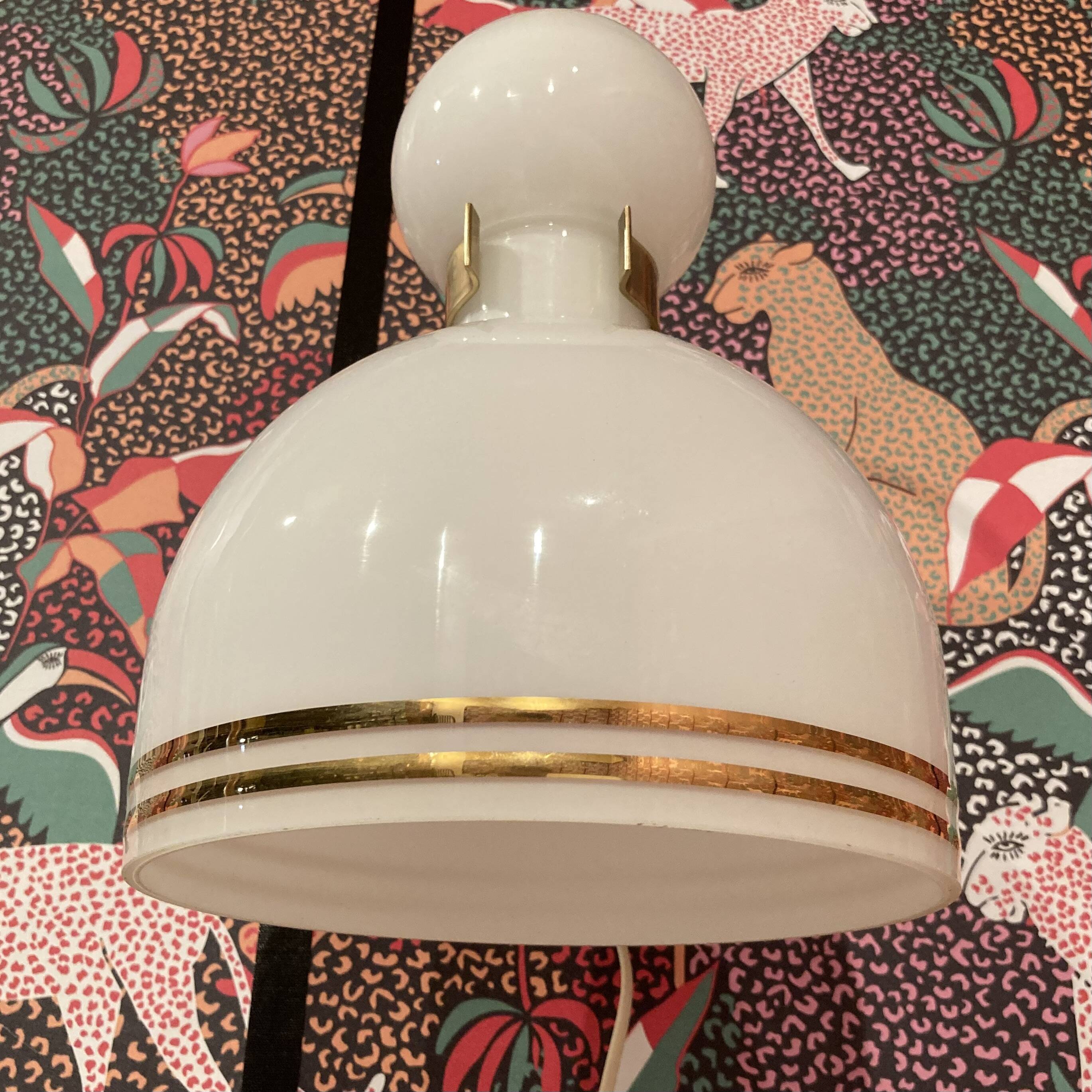 Grande applique verre et métal Design scandinave 1960.