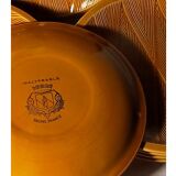 Ten plates in Salins slip with braided patterns 50s